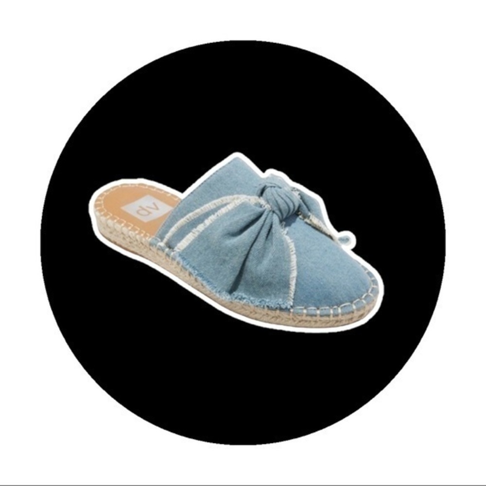 DV by Dolce Vita Chambray Bow Mule Espadrille Shoe - Picture 2 of 6